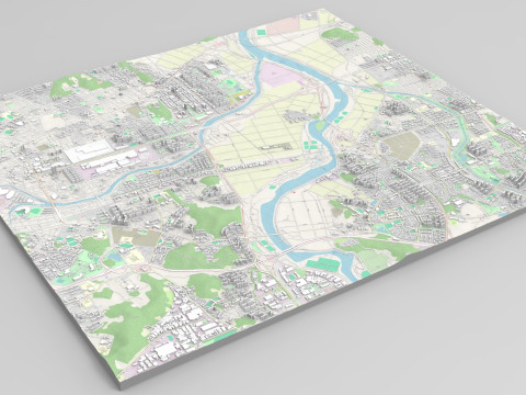 Cityscape Gwangju Republic of Korea 3D Модель