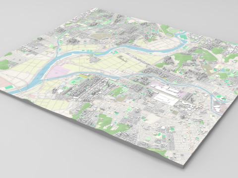 Cityscape Gwangju Republic of Korea 3D Модель