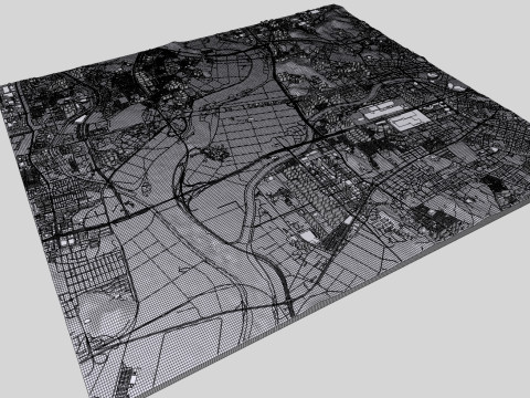 Cityscape Gwangju Republic of Korea 3D Модель