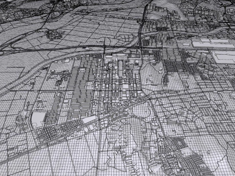 Cityscape Gwangju Republic of Korea 3D Model