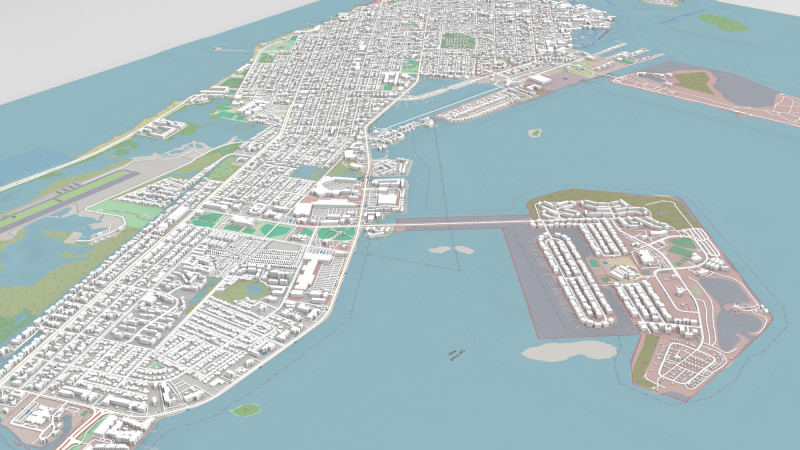 Cityscape Key West Florida United States 3D 모델 .c4d .max .obj .3ds .fbx .stl .blend