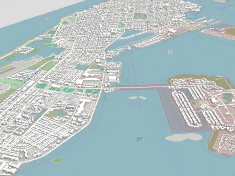 城市景观 基韦斯特 佛罗里达州 美国 3D 模型