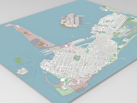 Cityscape Key West Florida United States 3D 모델