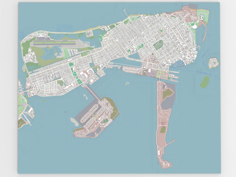 Cityscape Key West Florida United States 3D 모델