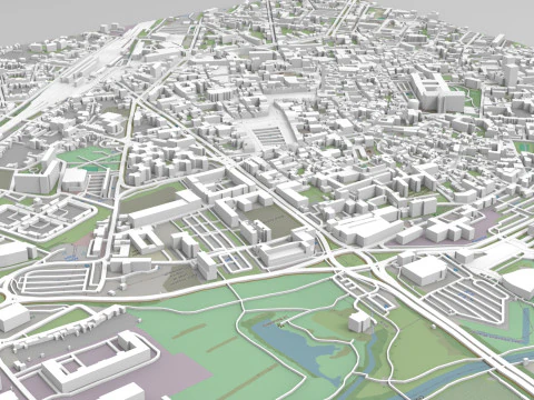 Cityscape Arras France 3D Model