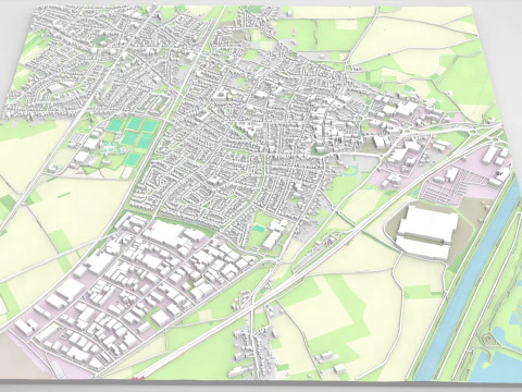 Paisagem urbana de Echt Holanda Modelo 3D