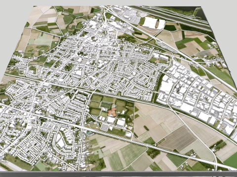 Paisagem urbana de Echt Holanda Modelo 3D