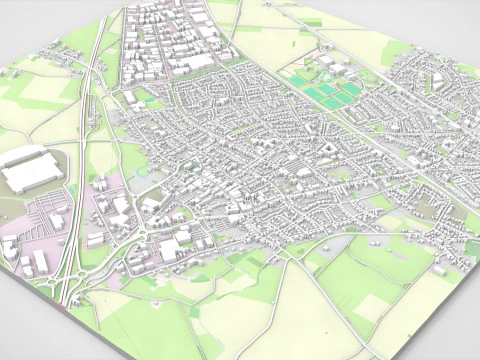 Paisagem urbana de Echt Holanda Modelo 3D