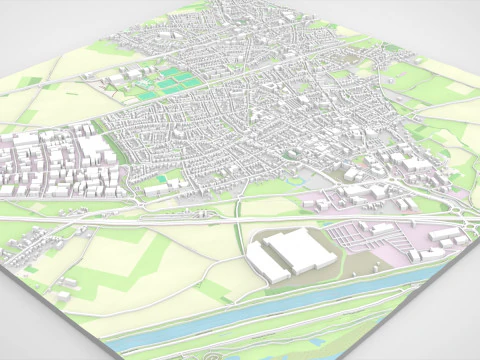 Paisagem urbana de Echt Holanda Modelo 3D