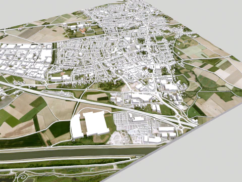 Paisagem urbana de Echt Holanda Modelo 3D