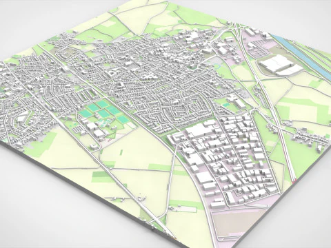 Paisagem urbana de Echt Holanda Modelo 3D