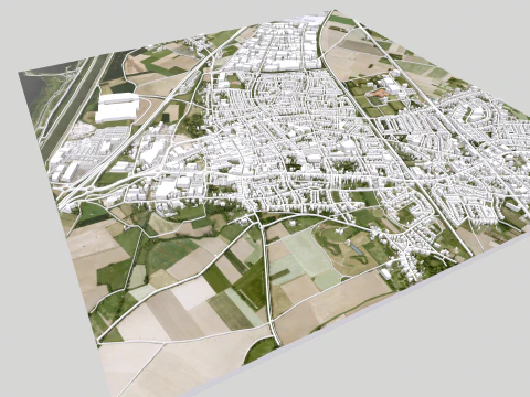 Paisagem urbana de Echt Holanda Modelo 3D