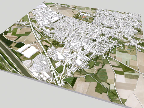 Paisagem urbana de Echt Holanda Modelo 3D