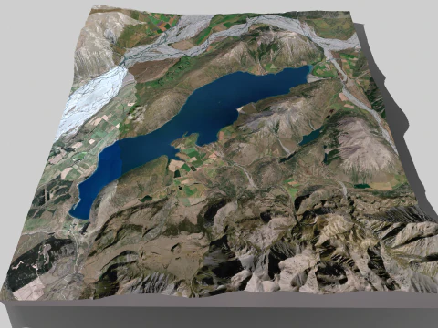 Lago Coleridge Isola del Sud della Nuova Zelanda Modello 3D