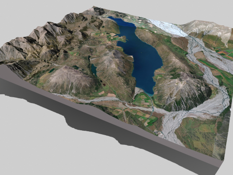 Lake Coleridge South Island New Zealand 3D 모델