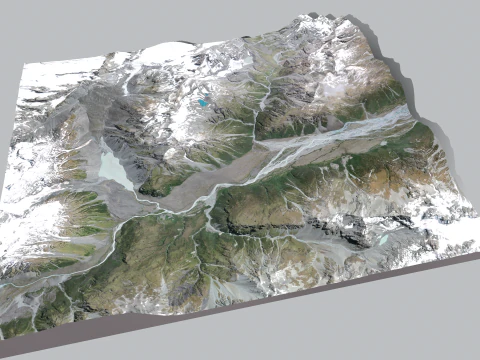 Mount The Butler Range w Nowej Zelandii Model 3D