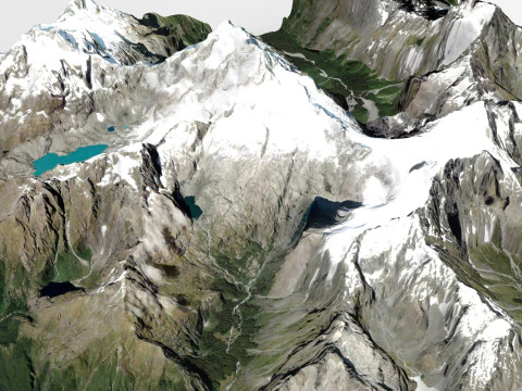 Monte Tutoko Nova Zel&acirc;ndia Modelo 3D