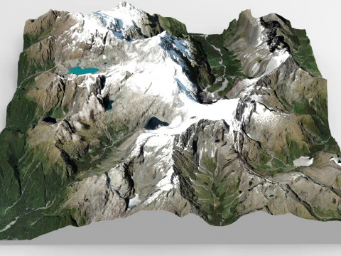 Monte Tutoko Nova Zel&acirc;ndia Modelo 3D