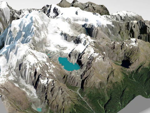 Monte Tutoko Nova Zel&acirc;ndia Modelo 3D