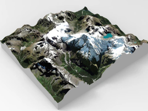 Monte Tutoko Nova Zel&acirc;ndia Modelo 3D