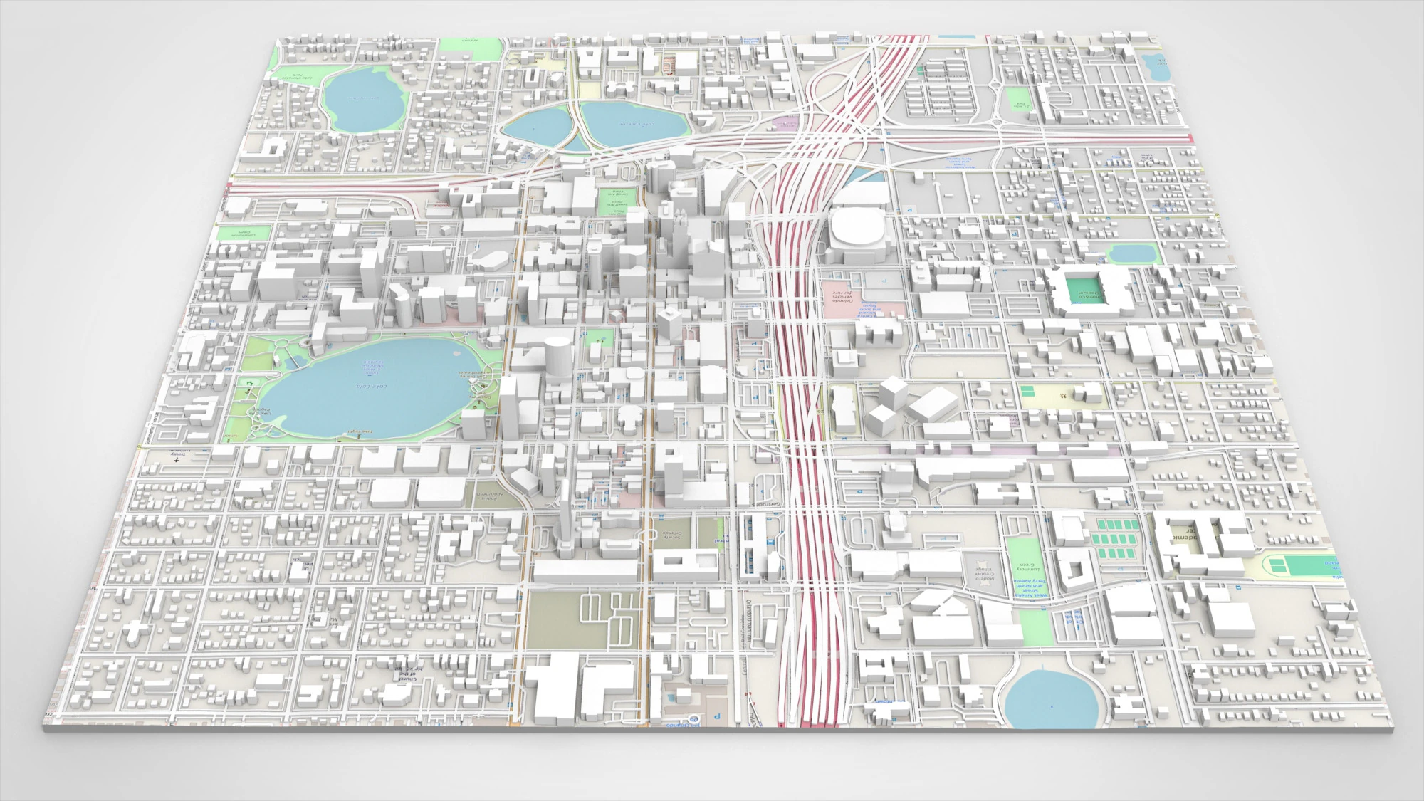 Cityscape Orlando Florida USA 3D Model .c4d .max .obj .3ds .fbx .stl .blend 