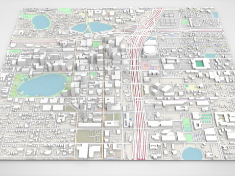 Cityscape Orlando Florida USA 3D Model