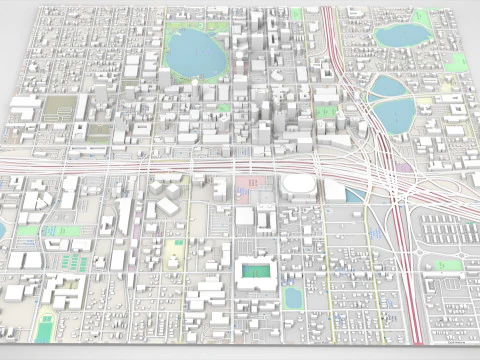 Cityscape Orlando Florida USA 3D Model