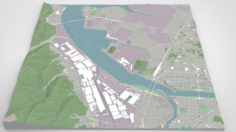 The Port of Ulsan South Korea 3D 모델 .c4d .max .obj .3ds .fbx .stl .blend
