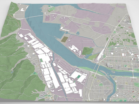 The Port of Ulsan South Korea 3Dモデル