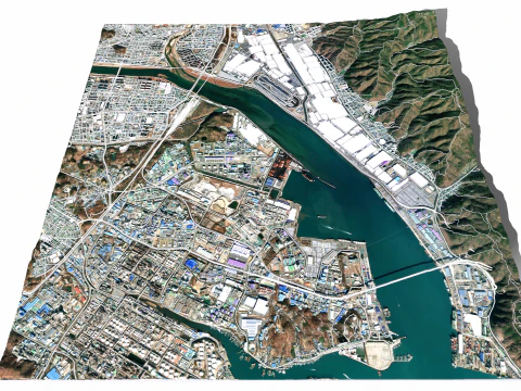 The Port of Ulsan South Korea 3D Model
