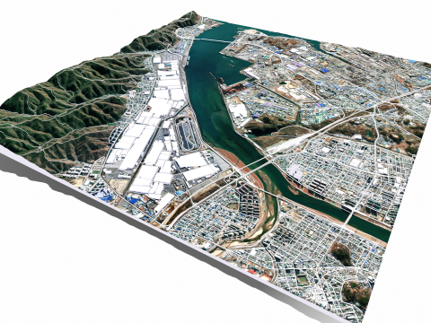 The Port of Ulsan South Korea 3D 모델