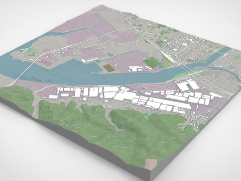 The Port of Ulsan South Korea 3D 모델
