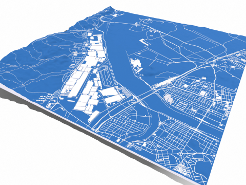 The Port of Ulsan South Korea 3D 모델