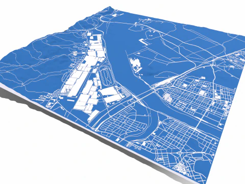 The Port of Ulsan South Korea 3D Model