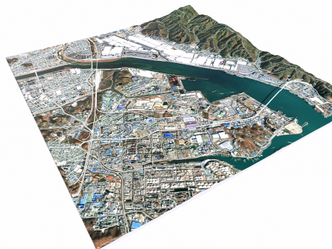 The Port of Ulsan South Korea 3D 모델
