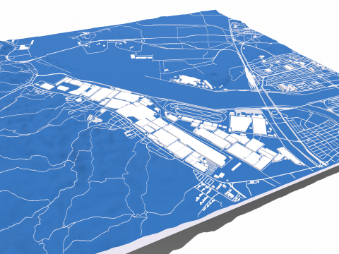 The Port of Ulsan South Korea 3D 모델