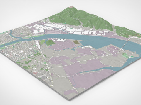 The Port of Ulsan South Korea 3D 모델