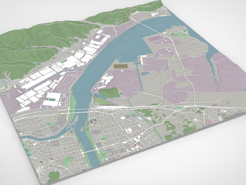 The Port of Ulsan South Korea 3D 모델