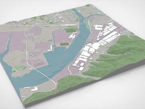 The Port of Ulsan South Korea 3D 모델