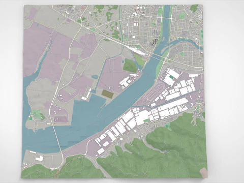 The Port of Ulsan South Korea 3D Model