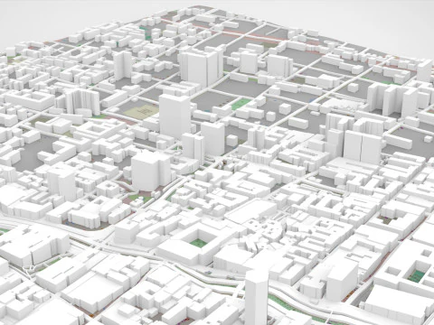 Cityscape Santiago Chile 3D Model