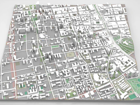 Cityscape Santiago Chile 3D Model