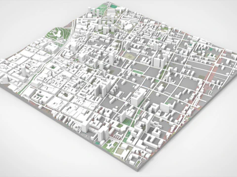 Cityscape Santiago Chile 3D Model