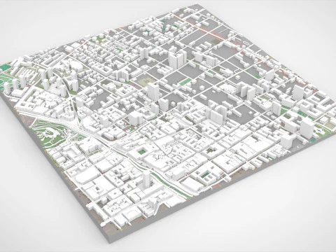 Cityscape Santiago Chile 3D Model