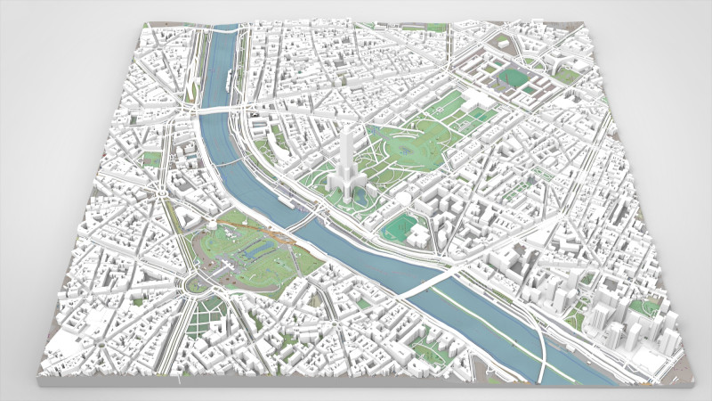 Cityscape Paris France fragment city Modelo 3D .c4d .max .obj .3ds .fbx .stl .blend