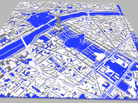 Cityscape Paris France fragment city Modelo 3D