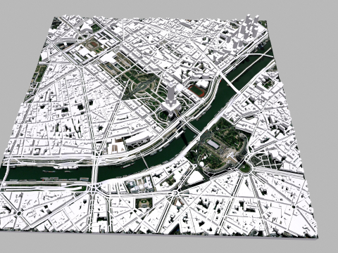 Cityscape Paris France fragment city Modelo 3D