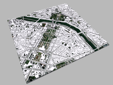 Cityscape Paris France fragment city Modelo 3D