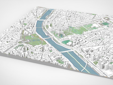 Cityscape Paris France fragment city Modelo 3D