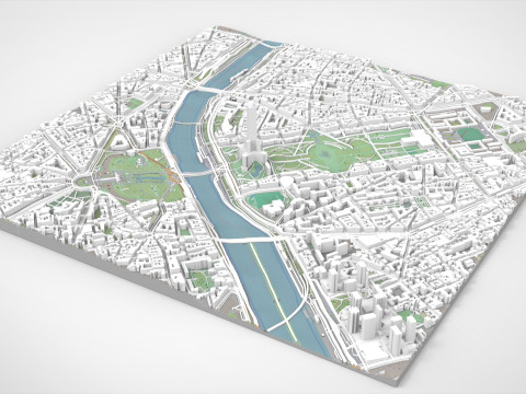 Cityscape Paris France fragment city Modelo 3D